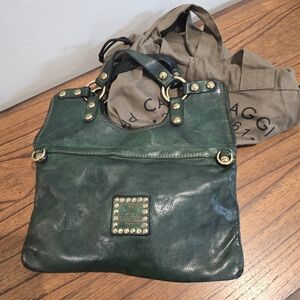 Campomaggi Green Leather Studded Women's Bag